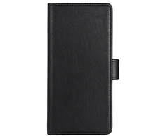 ESSENTIALS Samsung Galaxy A33 5G PU sieninis dėklas, nuimamas, 3 kortelės, juodas