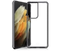 ITSKINS HYBRID CLEAR dėklas, skirtas „Samsung Galaxy S21 Ultra 4G / 5G®“. Juodas ir skaidrus.