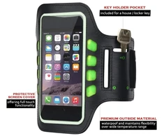Dėklas Sinox bėgimo apyrankė su LED apšvietimu, skirta „iPhone“. Juoda