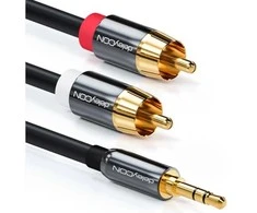 deleyCON MK152, 3,5 mm, kištukas, 2 x RCA, kištukas, 0,5 m, juodas