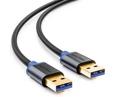 deleyCON USB 3.0 kabelis, 2,0 m, USB-A: Han - USB-A: Han, Juoda