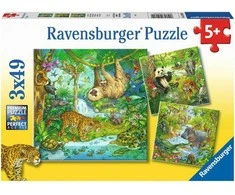 Ravensburger Dėlionė 3x49 vnt. - Džiunglių linksmybės