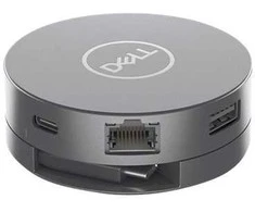 DELL 6 viename USB-C daugiaprievadis adapteris – DA305, laidinis, USB 3.2 Gen 2 (3.1 Gen 2) Type-C, 10, 100, 1000 Mbit/s, sidabrinis, 3840 x 2160 pikselių, Dell