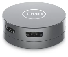 DELL 6 viename USB-C daugiaprievadis adapteris – DA305, laidinis, USB 3.2 Gen 2 (3.1 Gen 2) Type-C, 10, 100, 1000 Mbit/s, sidabrinis, 3840 x 2160 pikselių, Dell