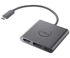 DELL adapteris USB-C į HDMI/DP su maitinimo pralaidumu, laidinis, USB 3.2 Gen 2 (3.1 Gen 2) Type-C, juodas, 3840 x 2160 pikselių, Dell, 3840 x 2160 pikselių