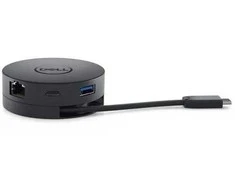 DELL mobilusis adapteris DA300, Laidinis, USB 3.2 Gen 2 (3.1 Gen 2) Type-C, 10,100,1000 Mbit/s, Juoda, 3840 x 2160 pikselių, Dell