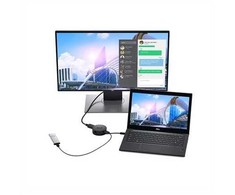 DELL mobilusis adapteris DA300, Laidinis, USB 3.2 Gen 2 (3.1 Gen 2) Type-C, 10,100,1000 Mbit/s, Juoda, 3840 x 2160 pikselių, Dell