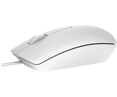 Pelė DELL MS116, Abiem rankoms, Optinis, USB A tipo, 1000 DPI, Balta