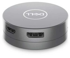 DELL 6 viename USB-C daugiaprievadis adapteris – DA305, laidinis, USB 3.2 Gen 2 (3.1 Gen 2) Type-C, 10, 100, 1000 Mbit/s, sidabrinis, 3840 x 2160 pikselių, Dell
