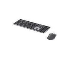 „DELL Premier“ daugiafunkcinė belaidė klaviatūra ir pelė – KM7321W – JK (QWERTY), viso dydžio (100 %), belaidė, radijo dažnio belaidis ryšys + „Bluetooth“, QWERTY, pilka, titano spalvos, pelė pridėta