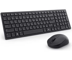 Klaviatūra DELL KM555, belaidis, radijo dažnio belaidis ryšys + „Bluetooth“, stūmoklio klavišo jungiklis, QWERTY, juodas, pridedama pelė