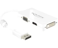 Delock Adapteris Displayport 1.1 vyriškas > VGA / HDMI / DVI moteriškas Pasyvus baltas