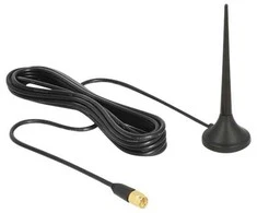 Delock 12416 - 3 dBi - 0.8 - 0.96 / 1.71 - 2.7 GHz - 50 ? - Omni-directional antena - SMA - Vertical polarization