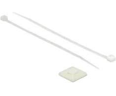 Delock Befestigungssockel 25 x 25 mm mit Kabelbinder L 150 x B 3,6 mm baltas