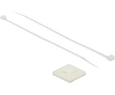 Delock Befestigungssockel 30 x 30 mm mit Kabelbinder L 200 x B 4,8 mm baltas