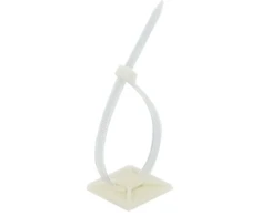 Delock Befestigungssockel 40 x 40 mm mit Kabelbinder L 250 x B 7,2 mm baltas