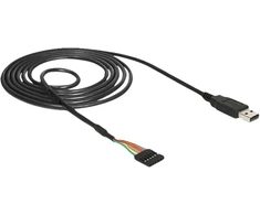 DeLOCK 1.8m USB2.0-A/TTL 6-p, 1.8 m, USB A, Juodas
