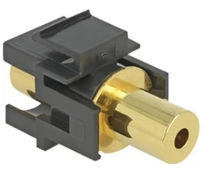 MODUŁ KEYSTONE GNIAZDO JACK 3.5MM(F)->JACK 3.5MM(F) STEREO POZŁACANE JUODA DELOCK