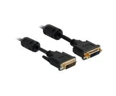 KABELIS DVI-I(M)(24+5)->DVI-I(M)(24+5) 3M JUODA DUAL LINK FERITAS DELOCK