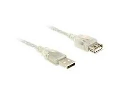 DELOCK ilgintuvas USB 2.0 A tipo kištukas > USB 2.0 A tipo lizdas, 5 m skaidrus