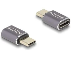 Delock USB Adapteris 40 Gbps USB Type-C™ PD 3.0 100 W - Stecker zu Buchse Portschoner 8K 60 Hz Metall