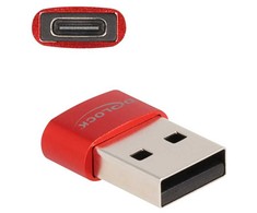 Adapteris USB Delock 60050 USB-A - USB-C Raudona (60050)