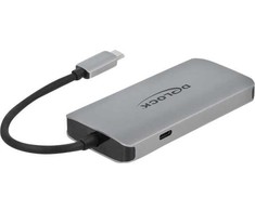 „DeLOCK“ USB 3.2 Gen 1 šakotuvas su 4 prievadais, gigabito LAN ir PD, laidinis, USB 3.2 Gen 1 (3.1 Gen 1) Type-C, 10, 100, 1000 Mbit/s, 10BASE-T, 100BASE-TX, 1000BASE-T, IEEE 802.1Q, IEEE 802.1ab, IEEE 802.3, IEEE 802.3az, IEEE 802.3u, IEEE 802.3x, pilkas