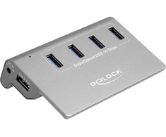 HUB USB Delock Delock USB 3.2 Gen 2 Hub – 4 USB Type A Ports – 10 Gbps – Metal Case – Gray
