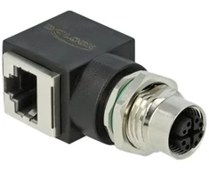 DeLOCK 66316, M12, RJ45, Juodas