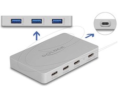 Delock 7 Port USB Hub su 4 x gniazdo USB Type-C i 3 x gniazdo USB Typ-A su PD 82 W (64279)