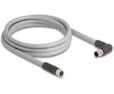 DeLOCK 80548, 2 m, RST, M12, M12, kištukas/lizdas, pilkas
