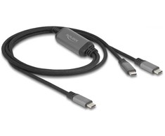 Kabelis USB Delock USB-C - 2x USB-C 1.2 m Juodai-pilka (81271)