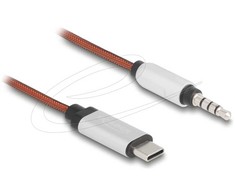 Kabelis USB Delock USB-C - mini Jack 3.5 mm 1.2 m Oranžinė (81288)