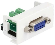 Delock Easy 45 modulio D-Sub 9 kontaktų lizdas su 10 kontaktų gnybtų bloku 22,5 x 45 mm