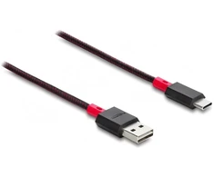 DeLOCK 81543, 2 m, USB A, USB C, USB 2.0, Raudona, Juodas