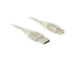 DELOCK Cable USB 2.0 Type-A male > USB 2.0 Type-B vyriškas 2 m skaidrus