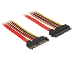 DeLOCK 84921, 1 m, SATA III, SATA 22-pin, SATA 22-pin, Male/Female, Juodas, Oranžinis, Raudona, Geltona