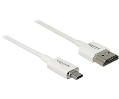 DeLOCK 85150, 1.5 m, HDMI Type A (Standard), HDMI Type D (Micro), 3840 x 2160 pikselių, 3D, Baltas