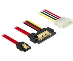 Delock Kabelis SATA 6 Gb/s 7 Pin Buchse + Molex Power 4 Pin Stecker > SATA 22 Pin