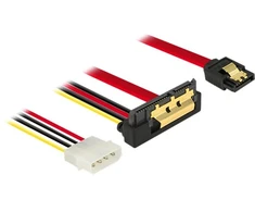 Delock Kabelis SATA 6 Gb/s 7 Pin Buchse + Molex Power 4 Pin Stecker > SATA 22 Pin