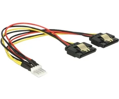 Delock Kabelis Power Floppy Stecker > 2 x SATA 15 Pin Buchse Metall 20 cm Delock