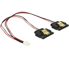 Delock Kabelis Power 2 Pin Buchse > 2 x SATA 15 Pin Buchse (5 V) Metall 20 cm