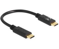 Kabelis USB Delock USB-C - USB-C 0.15 m Juodas (85356)