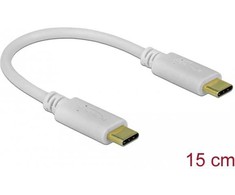 Kabelis USB Delock USB-C - USB-C 0.15 m Baltas (85357)