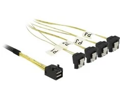 Delock DELOCK SAS-Kabelis MiniSAS HD SFF-8643 > 4xSATA 7Pin gew. 0.5m
