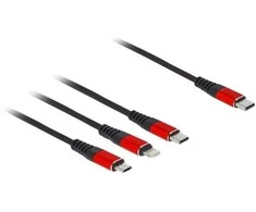 „Delock“ USB įkrovimo laidas „3 in 1 Type-C™“ su „Lightning™“ / „Micro USB“ / „Type-C™“ 30 cm