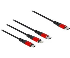 „Delock“ USB įkrovimo laidas „3 in 1 Type-C™“ su „Lightning™“ / „Micro USB“ / „Type-C™“ 1 m