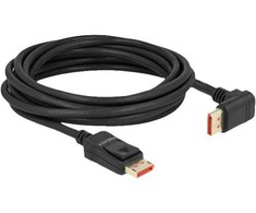 „DeLOCK DisplayPort“ kabelis, kištukas, tiesus į kištuką, 90° kampu į viršų, 8K 60 Hz, 5 m, 5 m, DisplayPort, DisplayPort, kištukas, kištukas, 7680 x 4320 pikselių