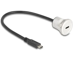 DeLOCK 88183, 0.3 m, USB C, USB C, Juodas, Sidabrinis