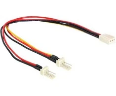 Intern Delock Lüfter Y Kabelis 3 Pin Buchse > 2 x Molex 3 Pin Stecker 22cm